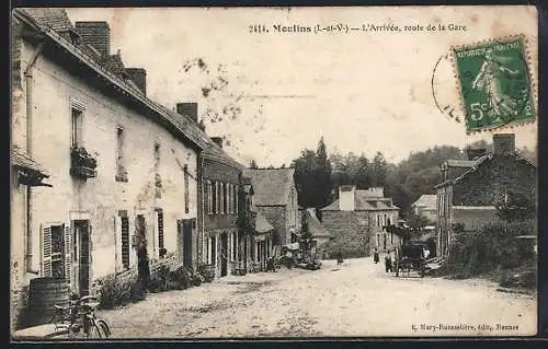 AK Moulins /I.-et-V., L`Arrivée, route de la Gare