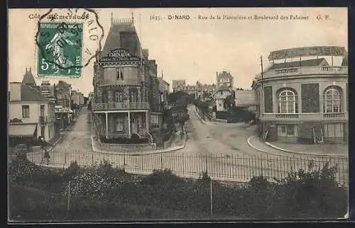 AK Dinard, Rue de la Pionnière et Boulevard des Falaises