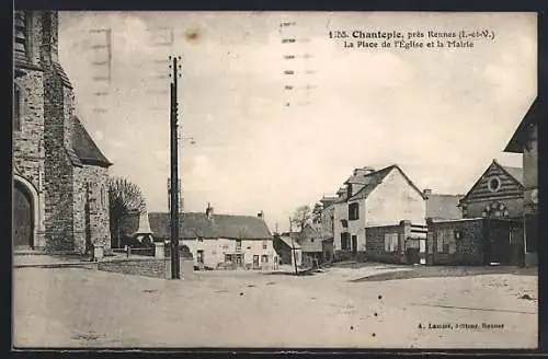 AK Chantepie, La Place de l`Église et la Mairie