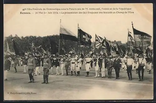 AK Rennes, Présentation des 80 Drapeaux des Sociétés au Champ de Mars
