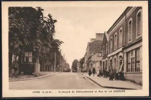 AK Vitré /I.-et-V., Boulevard de Châteaubriand et Rue de La Guerche