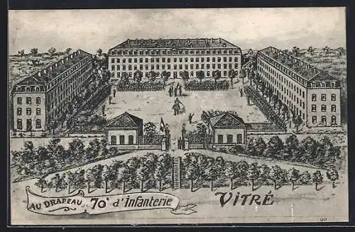 AK Vitré, Au Drapeau 70e d`infanterie
