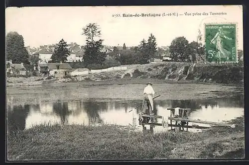 AK Bain-de-Bretagne /I.-et-V., Vue prise des Tanneries