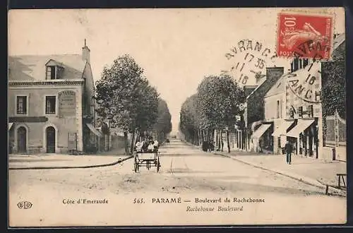 AK Paramé, Boulevard de Rochebonne mit Pferdekutsche