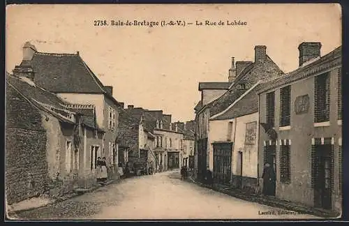 AK Bain-de-Bretagne /I.-&-V., La Rue de Lohéac