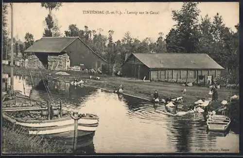 AK Tinténiac /I.-et-V., Lavoir sur le Canal