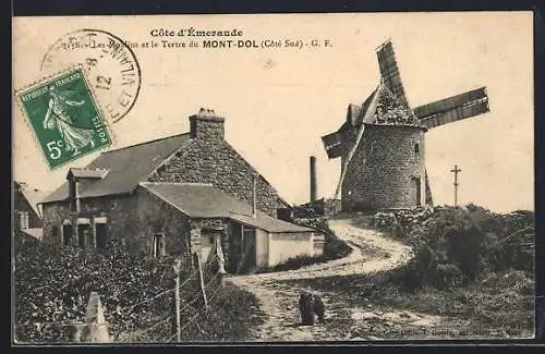 AK Mont-Dol, Les Moulins et le Tertre du Mont-Dol, Côté Sud