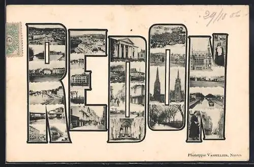 AK Redon, montage de vues diverses de la ville