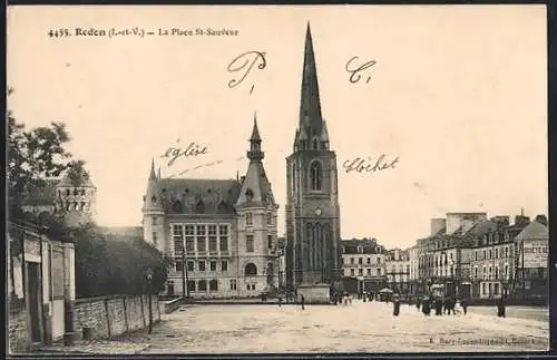 AK Redon /I-et-V., La Place St-Sauveur