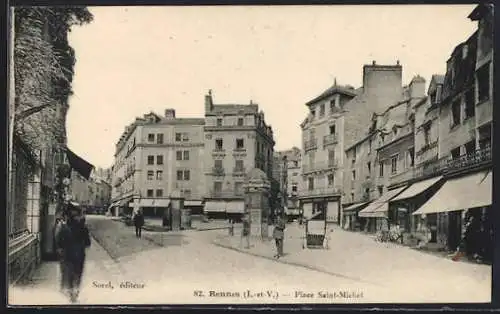 AK Rennes, I.-et-V., Place Saint-Michel