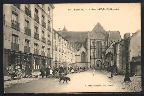 AK Rennes, La Place et l`Église St-Germain