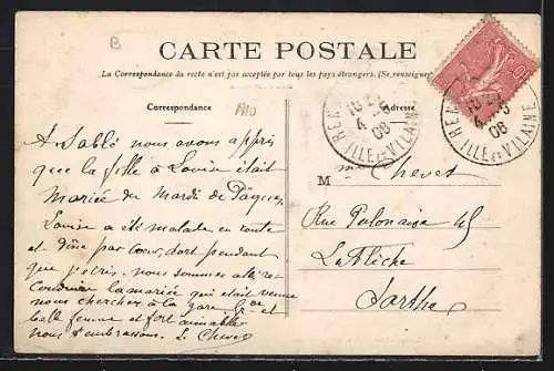 AK Rennes, Obsèques de Son Em. le Cardinal LABOURÉ, 26 avril 1906, Les Communautés religieuses et l`Harmonie Ste-Cécile