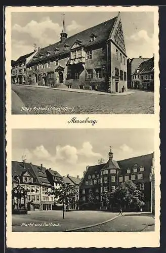 AK Merseburg, Altes Rathaus, Markt und Rathaus