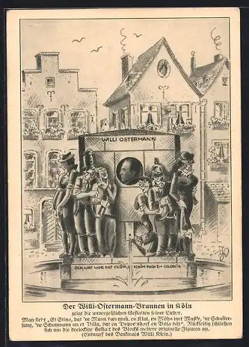 AK Köln, Willi Ostermann-Brunnen auf dem Ostermannplatz
