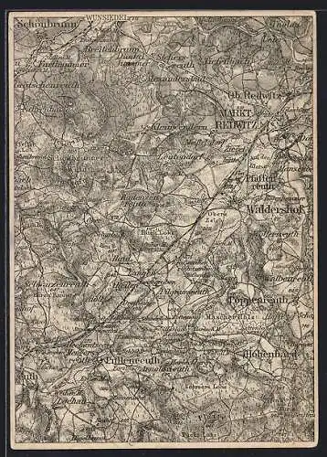 AK Waldershof, Landkarte Poppenreuth, Wunsiedel, Leutendorf