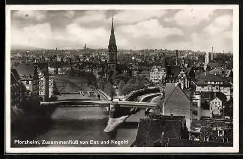 AK Pforzheim, Zusammenfluss von Enz und Nagold