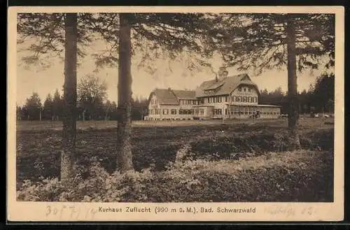 AK Zuflucht /Bad. Schwarzwald, Blick auf das Kurhaus
