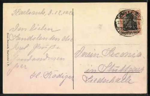 AK Karlsruhe i. B., Partie am Grossherzogl. Hoftheater