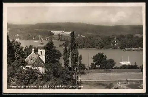 AK Herrsching am Ammersee, Ortsansicht mit Blick auf Reichstinanzschule