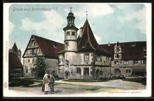 AK Rothenburg / Tauber, Hegereiterhaus u. Spitalhof