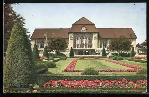 AK Darmstadt, Hauptbahnhof mit Parkanlage
