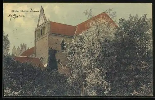 AK Chorin, Ansicht auf das Kloster aus dem Garten