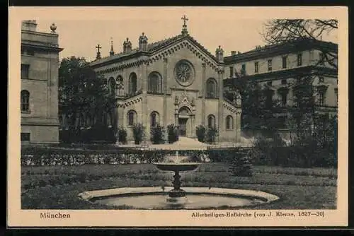 AK München, Brunnen vor der Allerheiligen-Hofkirche