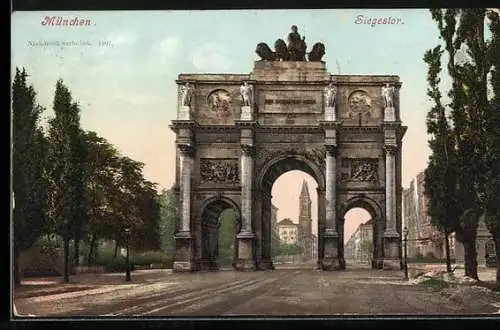 AK München, Blick zum Siegestor