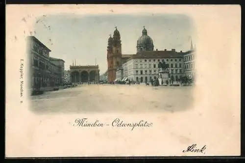 AK München, Odeonsplatz mit Denkmal