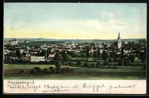 AK Frankenberg i. S., Ortsansicht mit Weitblick