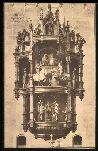 AK München, Spielwerk am Rathausturm