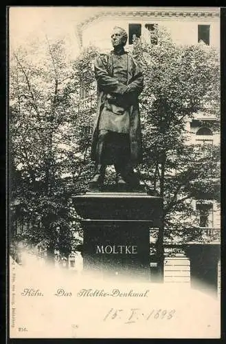 AK Köln, Ansicht vom Moltke-Denkmal