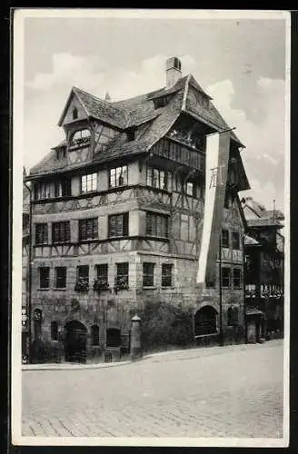 AK Nürnberg, Albrecht-Dürer-Haus mit Strassenpartie