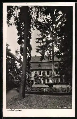 AK Eberbach i. Rhg., Partie im Klostergarten