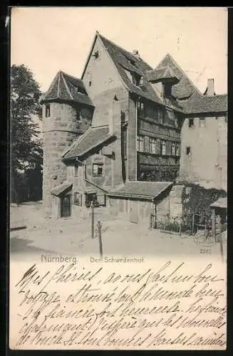 AK Nürnberg, Der Schwedenhof bei Sonnenschein
