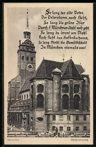 AK München, Partie an der Peterskirche