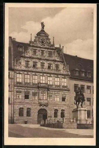 AK Nürnberg, Pellerhaus mit Denkmal