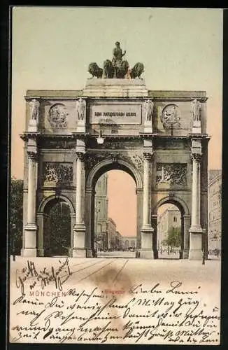 AK München, Siegestor in der Frontalansicht