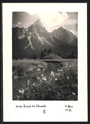 Foto-AK Adalbert Defner: Ehrwald, Landschaft an der Loisach