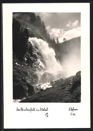 Foto-AK Adalbert Defner: Ötztal, Der Stuibenfall im Sonnenschein