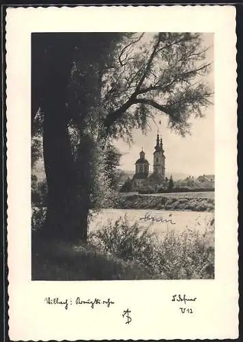 Foto-AK Adalbert Defner: Villach, Blick auf die Kreuzkirche
