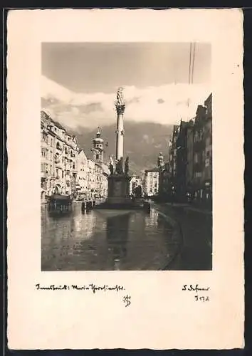 Foto-AK Adalbert Defner: Innsbruck, Maria Theresienstrasse im Sonnenschein