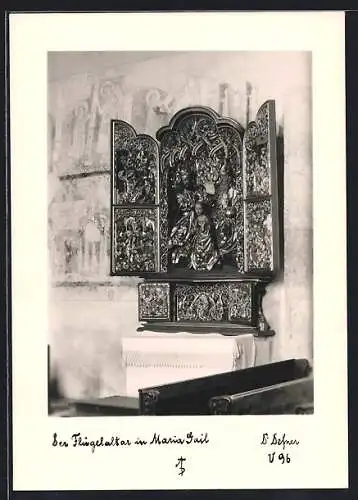 Foto-AK Adalbert Defner: Maria Gail, Blick zum Flügelaltar