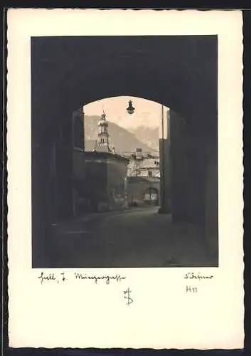 Foto-AK Adalbert Defner: Hall /T., Partie in der Winzergasse