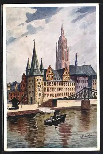 Künstler-AK Bernhard Liebig: Saalhof in Frankfurt am Main