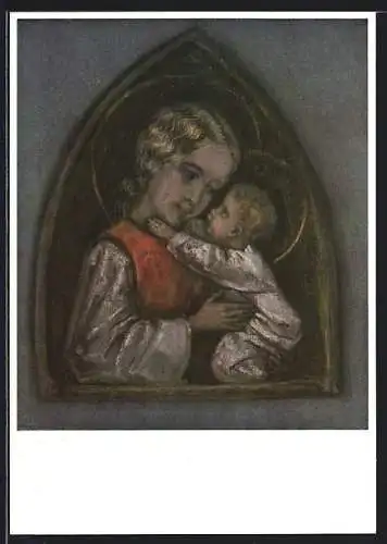 Künstler-AK Maria Spötl: Maria hält das Jesuskind
