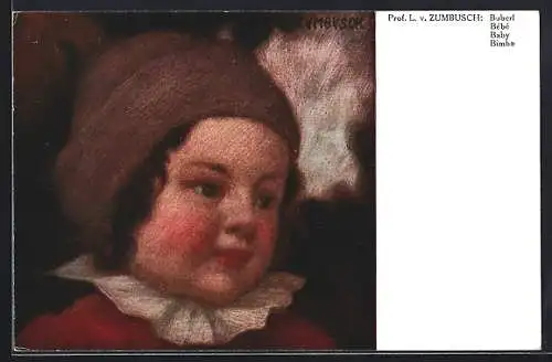 Künstler-AK Ludwig von Zumbusch: Buberl, Junge mit Mütze und Halskrause