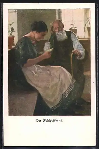 Künstler-AK Brynolf Wennerberg: Der Feldpostbrief ist zu Hause angekommen