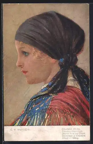 Künstler-AK C.V.Muttich: Choden Mädchen