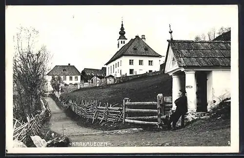 AK Krakau, Krakaueben, Strassenpartie mit Rathaus und Kapelle